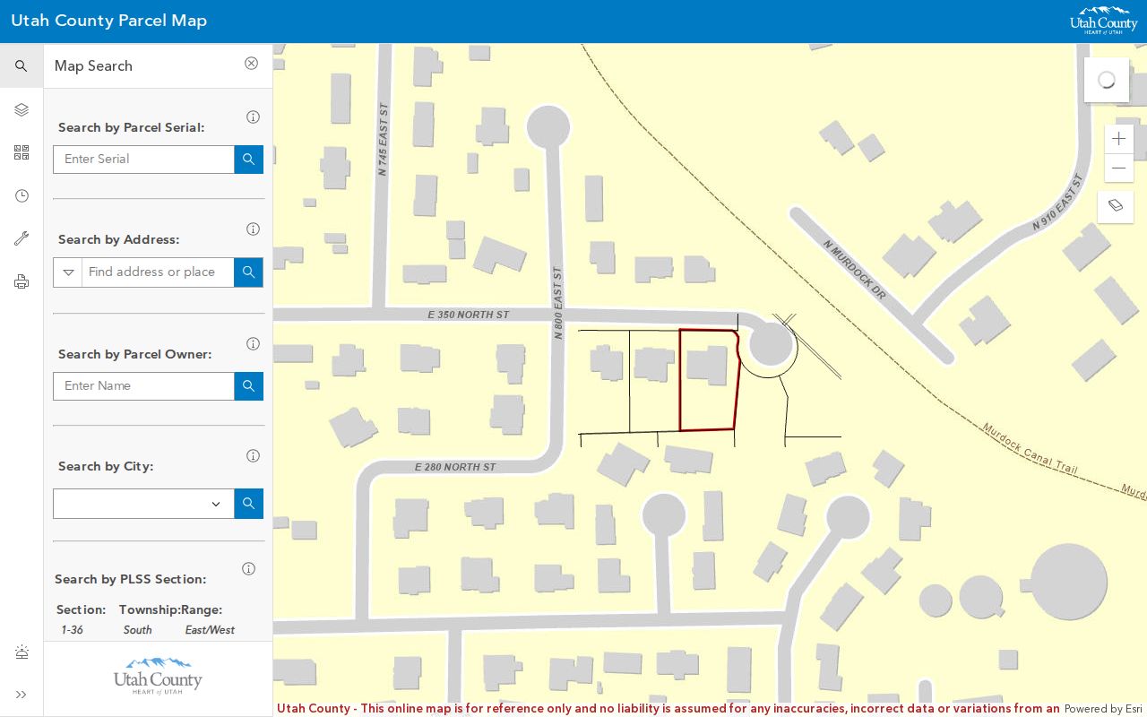 Spanish Fork street directory county GIS parcel viewer